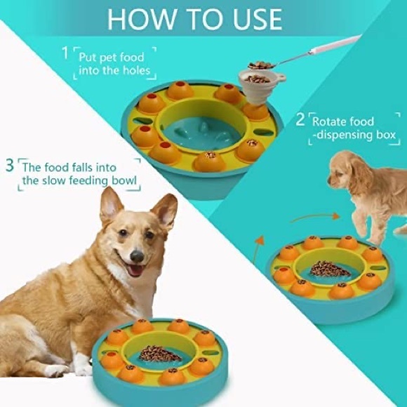 Slow Feeder Dog Bowl Enrichment Memory Training Puzzle Interactive Pet Toy - Picture 2 of 9